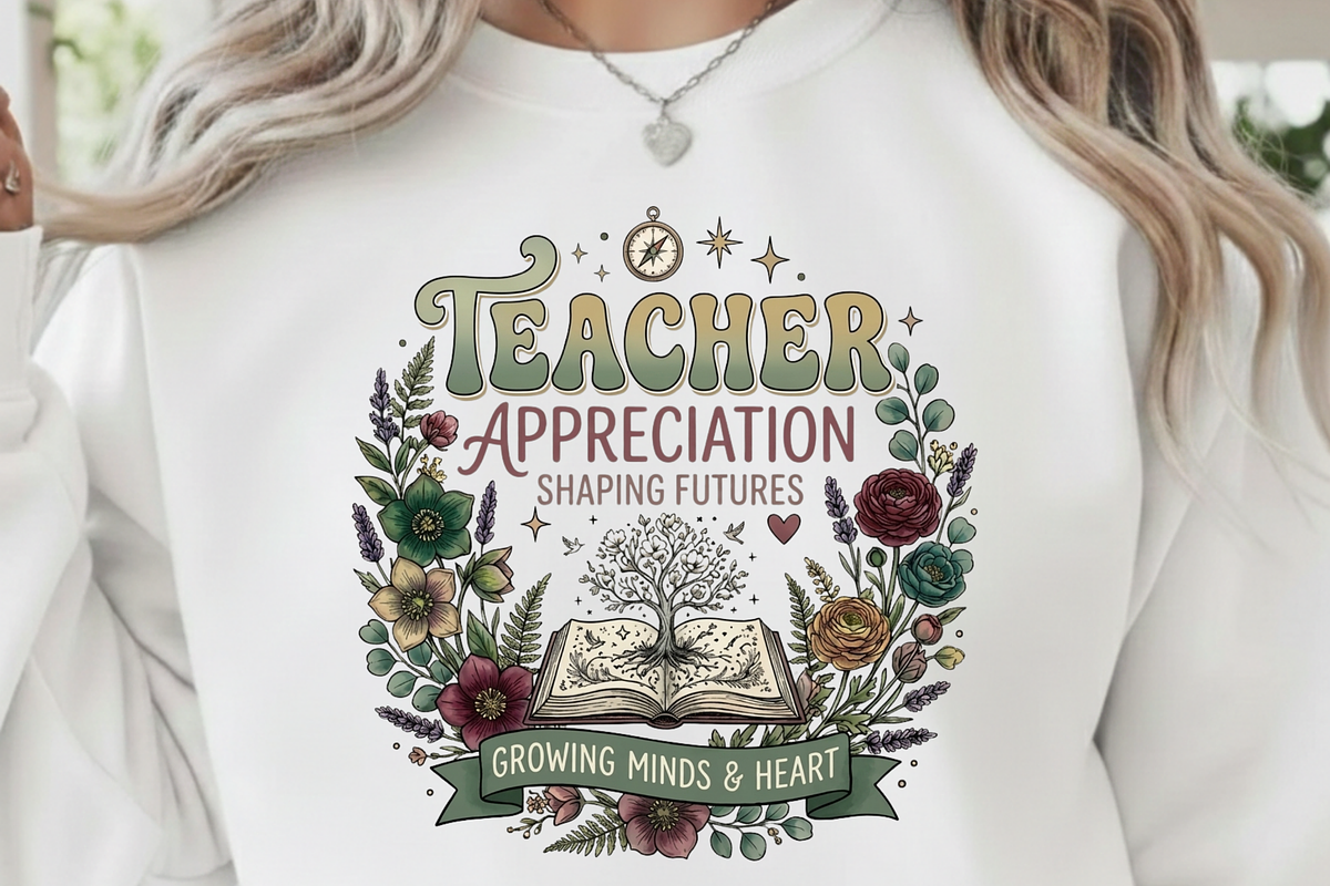 Retro Floral Teacher PNG, Teacher, a Graphic by Vector Portal (Photo 7 of 8)