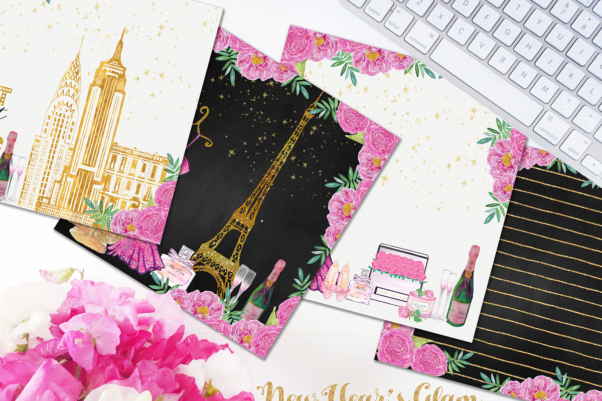 New Year's Glam Digital Paper, a Pattern Graphic by My Creative Atelier (Photo 2 of 4)