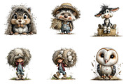 Hay Bale Animals Watercolor Clipart, a Seasonal Illustration by CreationArt (Thumbnail 2 of 5)