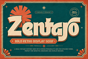 Zentaro - Retro Serif Font, a Sans Serif Font by Letterara (Thumbnail 1 of 14)