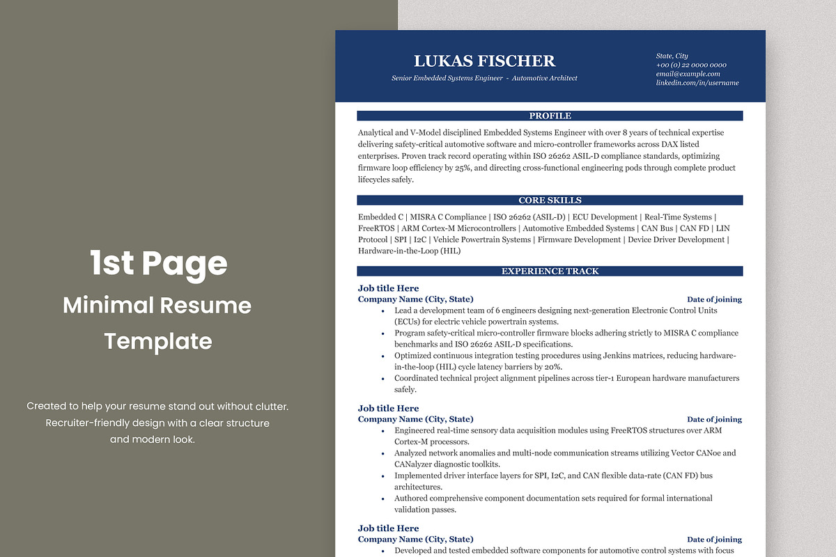 ATS CV / Resume Template, a Resume Template by Anjum Ilyas (Photo 2 of 7)