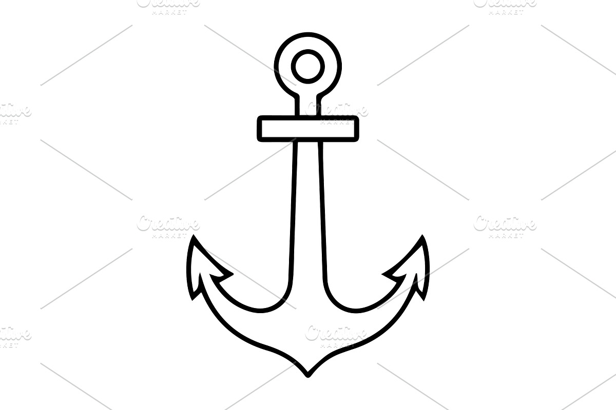 Black anchor symbol vector icon, an Outline Icon by Nurlan's shop (Photo 1 of 3)