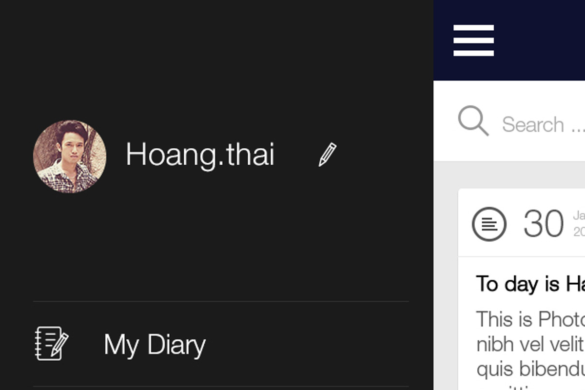My Diary - UI Mobile Kit, an UI Kit Template by hoangpts (Photo 9 of 18)