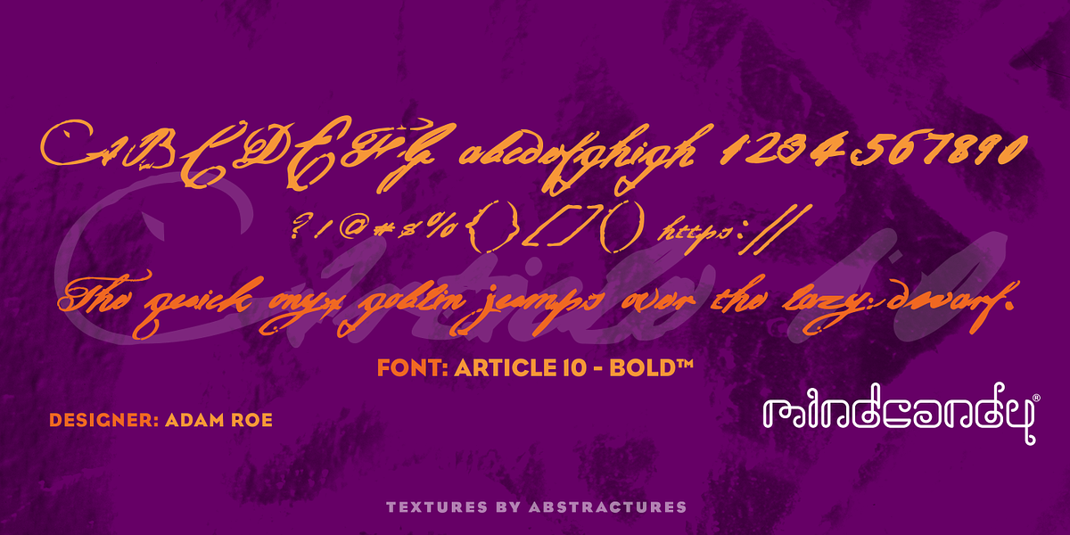 Article10™, a Script Font by MINDCANDY (Photo 2 of 2)