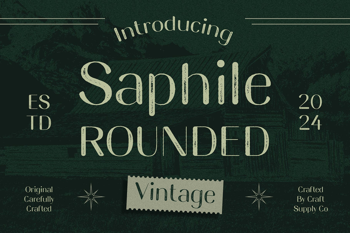 Saphile Rounded Vintage, a Sans Serif Font by Craft Supply Co. (Photo 1 of 8)