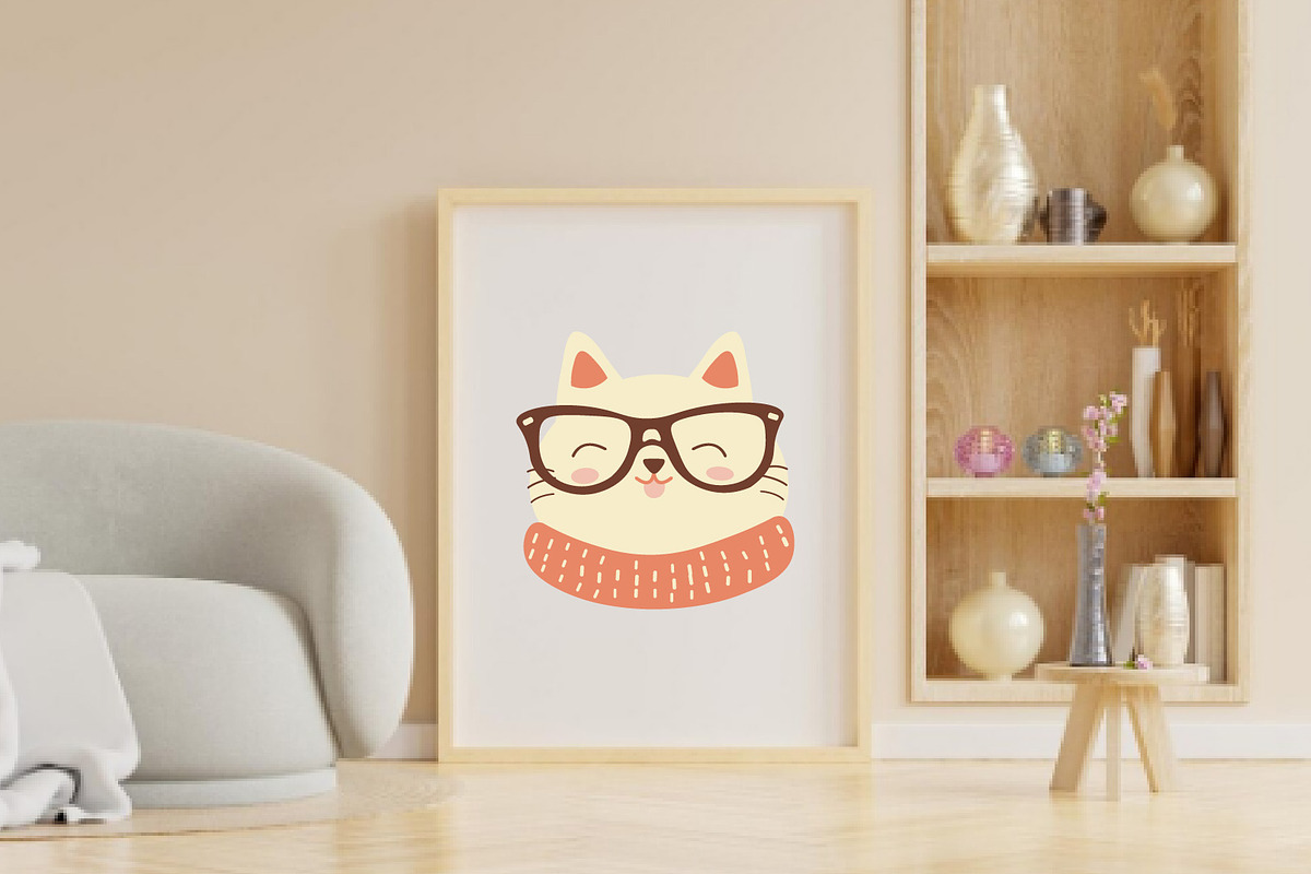10 Adorable Kitty Head Illustration, an Illustration by jongcreative (Photo 3 of 4)