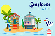 Beach houses set., an Illustration by irina_kutuzova (Thumbnail 1 of 8)