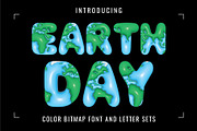 Earth Day Planet 3D Font, a Symbol Font by Font Craft Studio (Thumbnail 1 of 4)