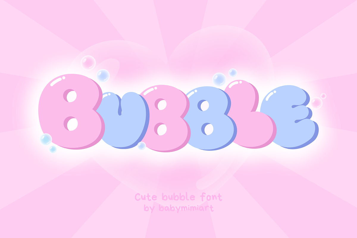Bubble Font, a Handwritten Font by Babymimiart (Photo 1 of 8)