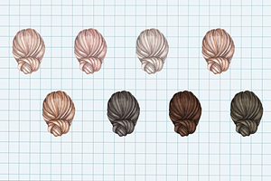 Hair Clipart PNG Digital Download