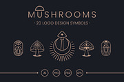 Mushroom logo design symbols, a Decorative Illustration by Noires (Thumbnail 1 of 6)