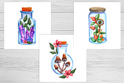 Magic plants and witch's terrariums, an Illustration by Olha's watercolor (Thumbnail 2 of 8)