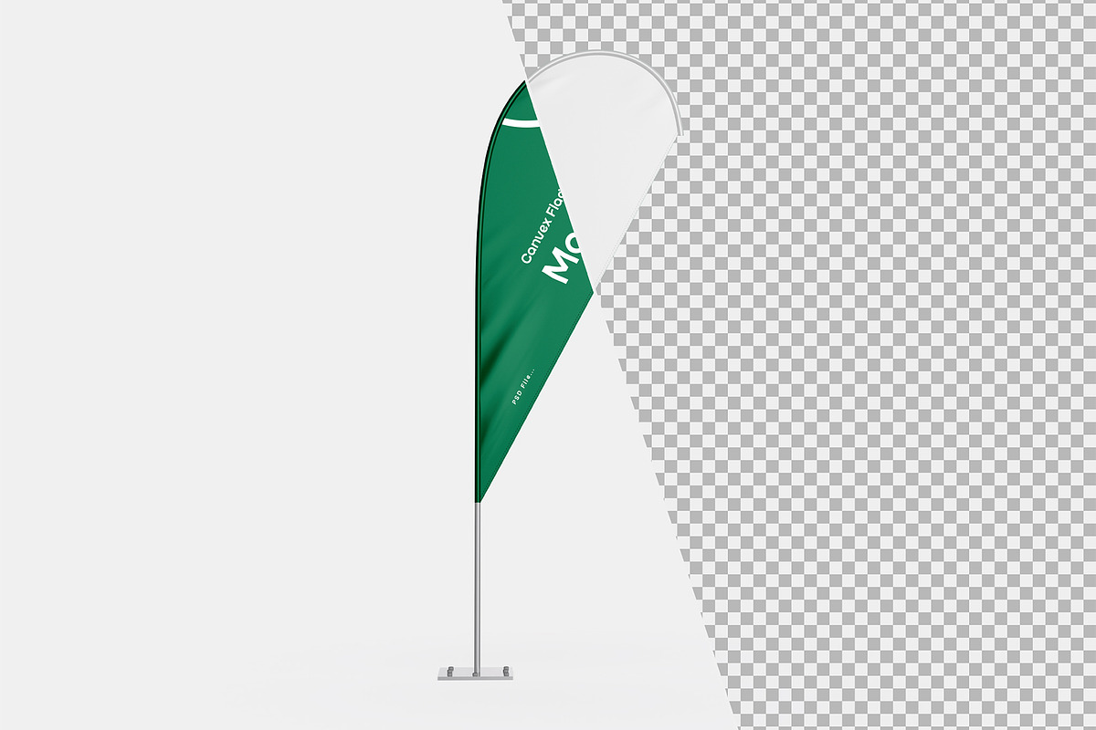 Stand Convex Flag Banner Mockup, a Product Mockup by graphypix (Photo 2 of 4)