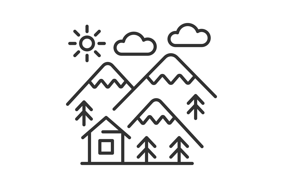 Ski resort line icon vector set, an Outline Icon by ElineDesign (Photo 3 of 3)