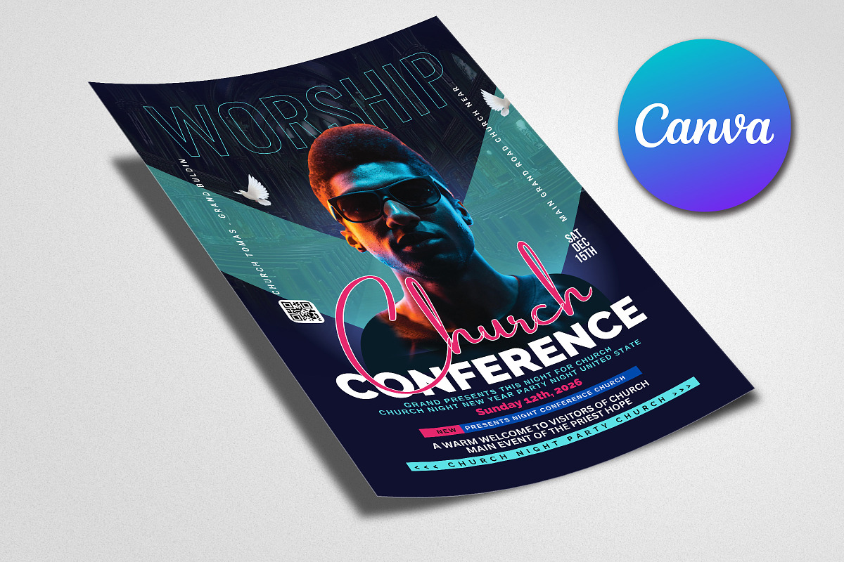 Friday Night Worship Church Flyer, a Flyer Template by Psd Templates (Photo 2 of 2)
