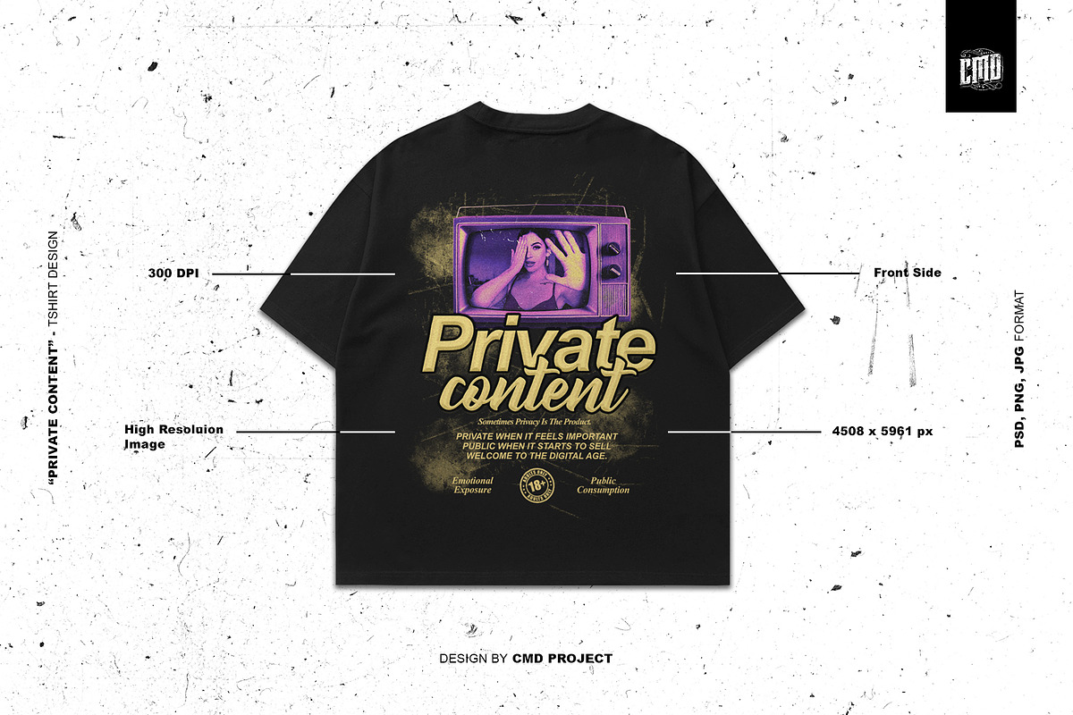Private Content - T-Shirt Design Tee, an Object Graphic by Cmd Project (Photo 3 of 9)