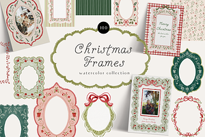 Christmas holiday frames backgrounds, a Background Graphic by Grace Noboa Illustrations