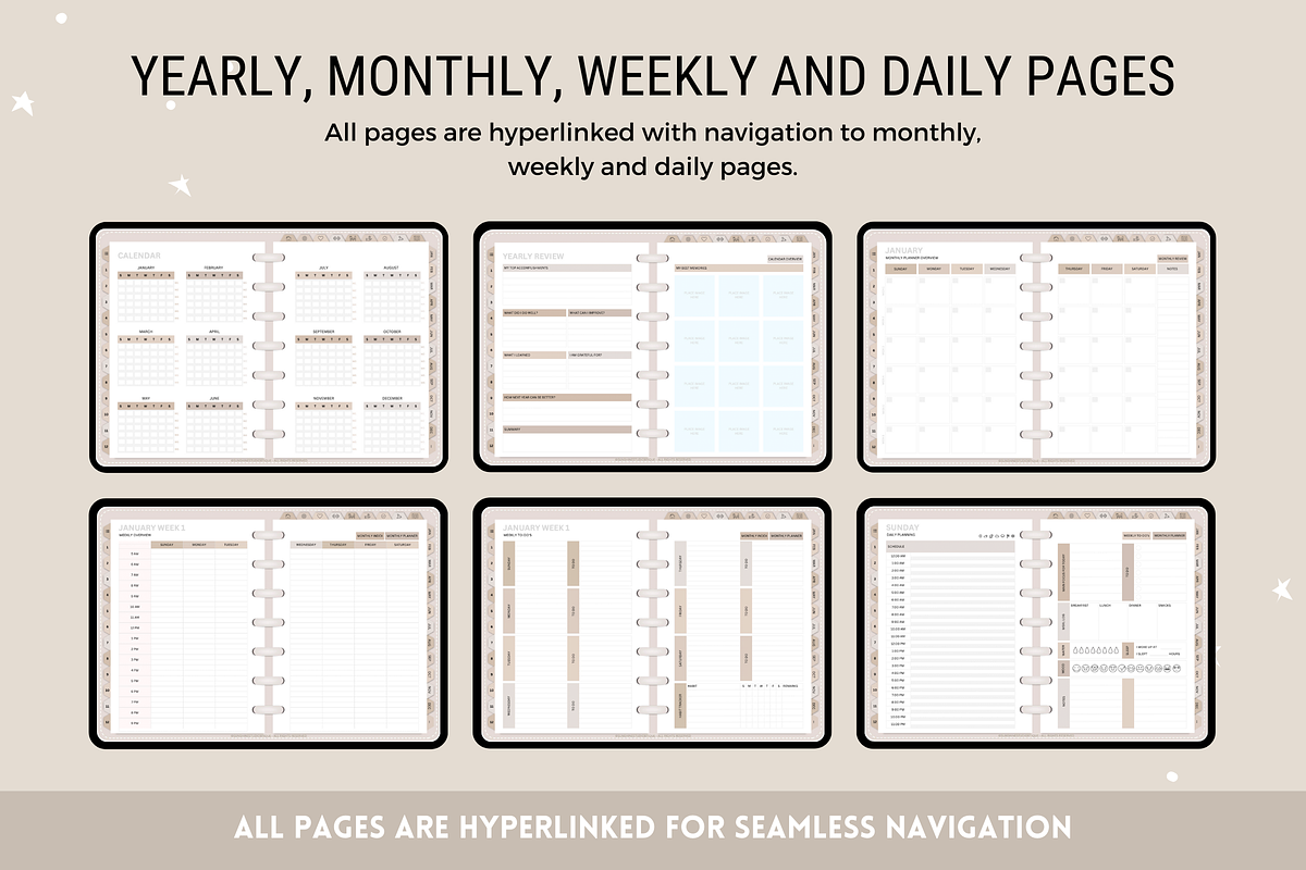 Cute Digital Life Planner 750+ pages, a Templates & Theme by SunshineStudioBoutique (Photo 3 of 9)