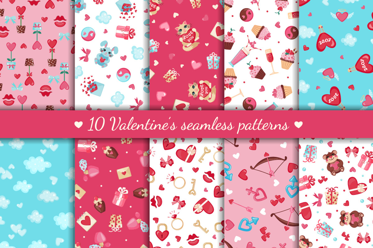 Valentine's Day Seamless Patterns, a Pattern Graphic by MalniArt (Photo 1 of 4)