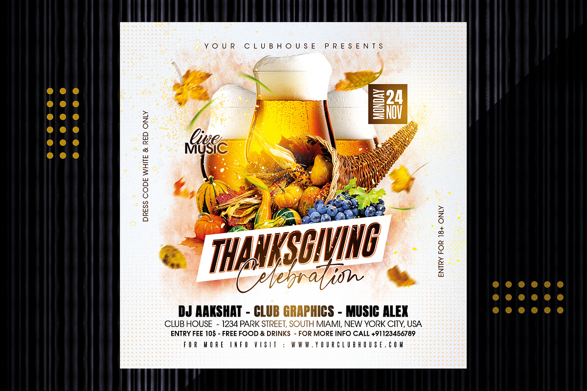 Thanksgiving Flyer Template, a Templates & Theme by MithilaCreation (Photo 3 of 6)