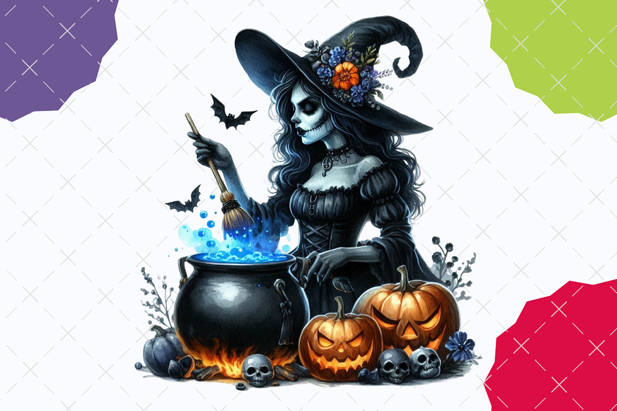 Watercolor Halloween Black Woman, an Illustration by designcity5 (Photo 4 of 5)