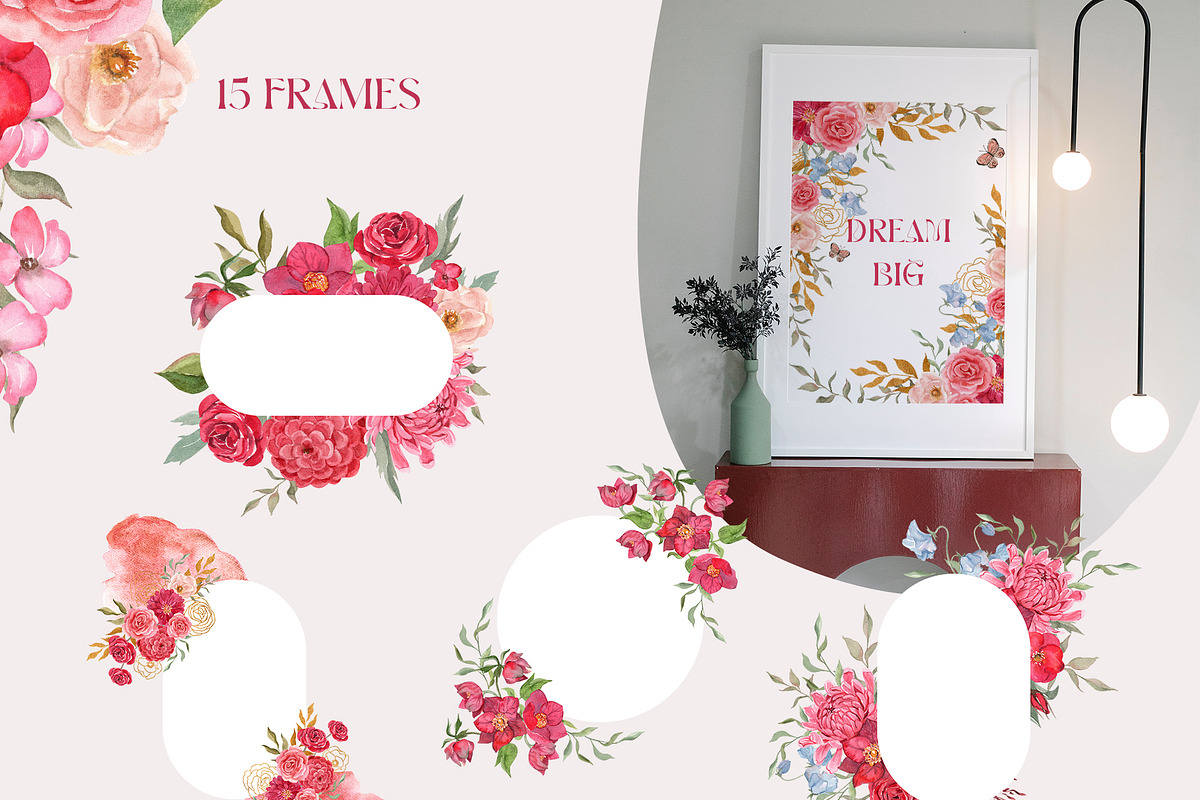 Viva Magenta Floral Watercolor 2023, a Decorative Illustration by Catch the Dream Art (Photo 7 of 24)