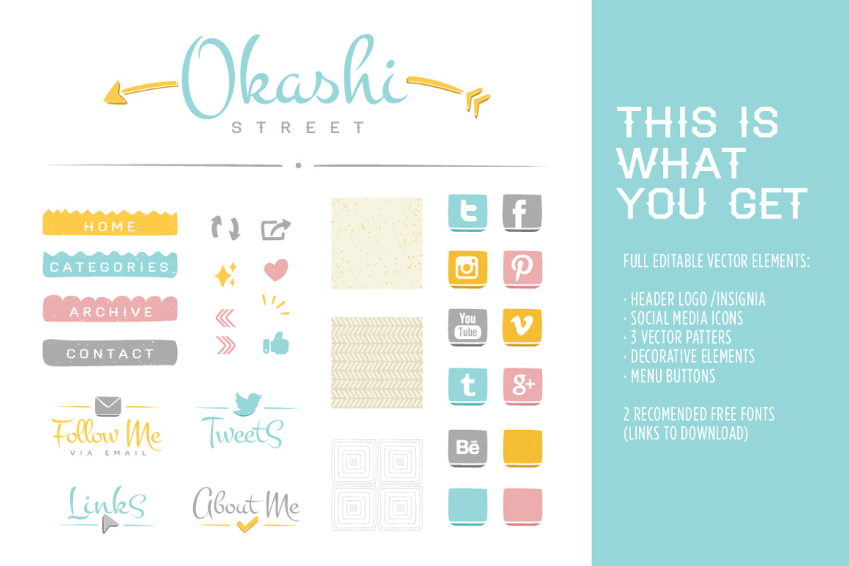 Okashi Bloggin' Pack, a Templates & Theme by tomodachi studio (Photo 2 of 3)