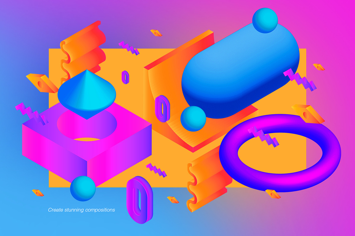 200 Geometry 3D PNG Shapes, an Object Graphic by Graphicdome (Photo 9 of 12)