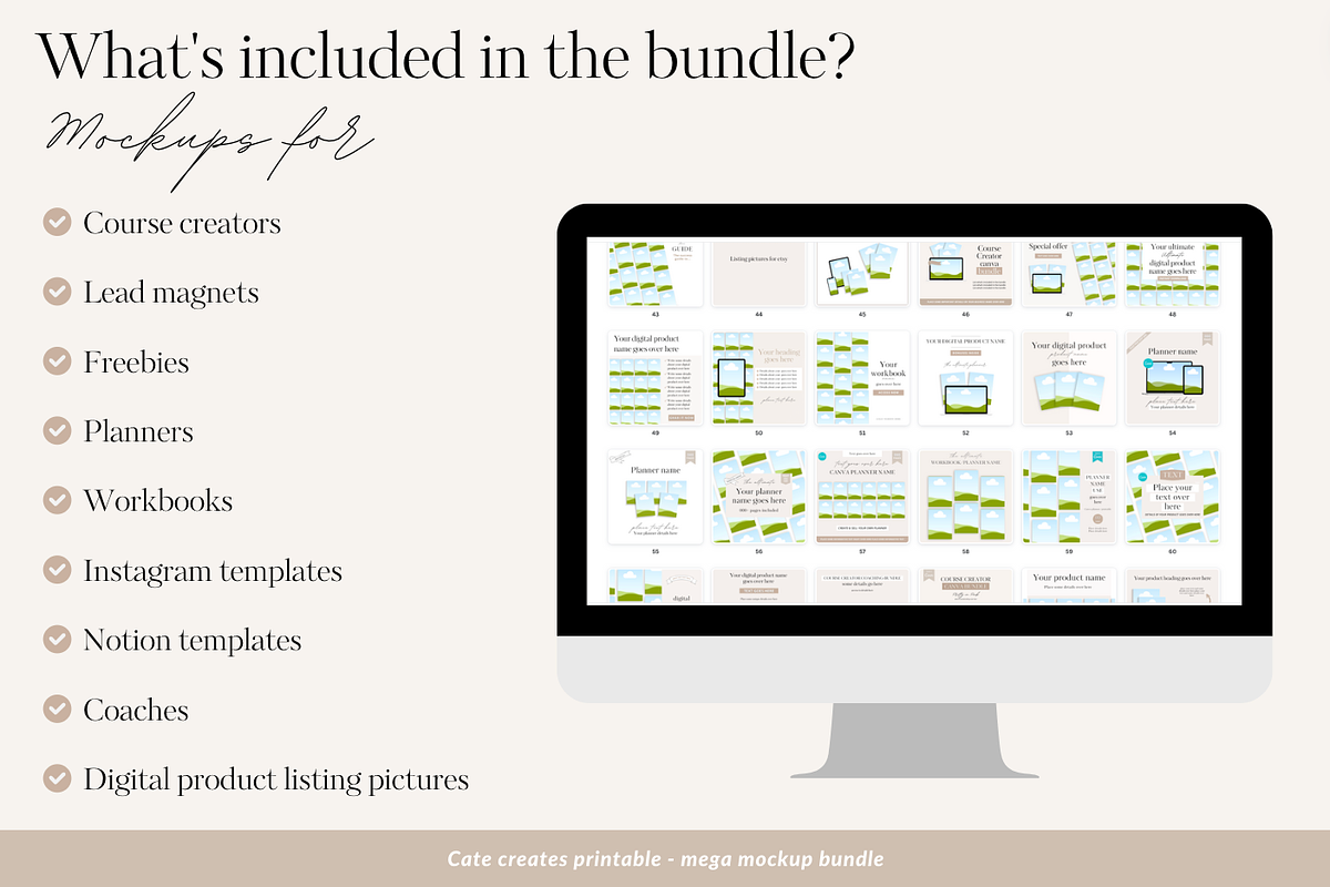 Digital product mockup bundle Canva, a Templates & Theme by Cate Creates (Photo 7 of 7)
