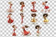 Flower Woman Watercolor Clipart, a Person Illustration by Nicolle's Colorful Art (Thumbnail 6 of 8)
