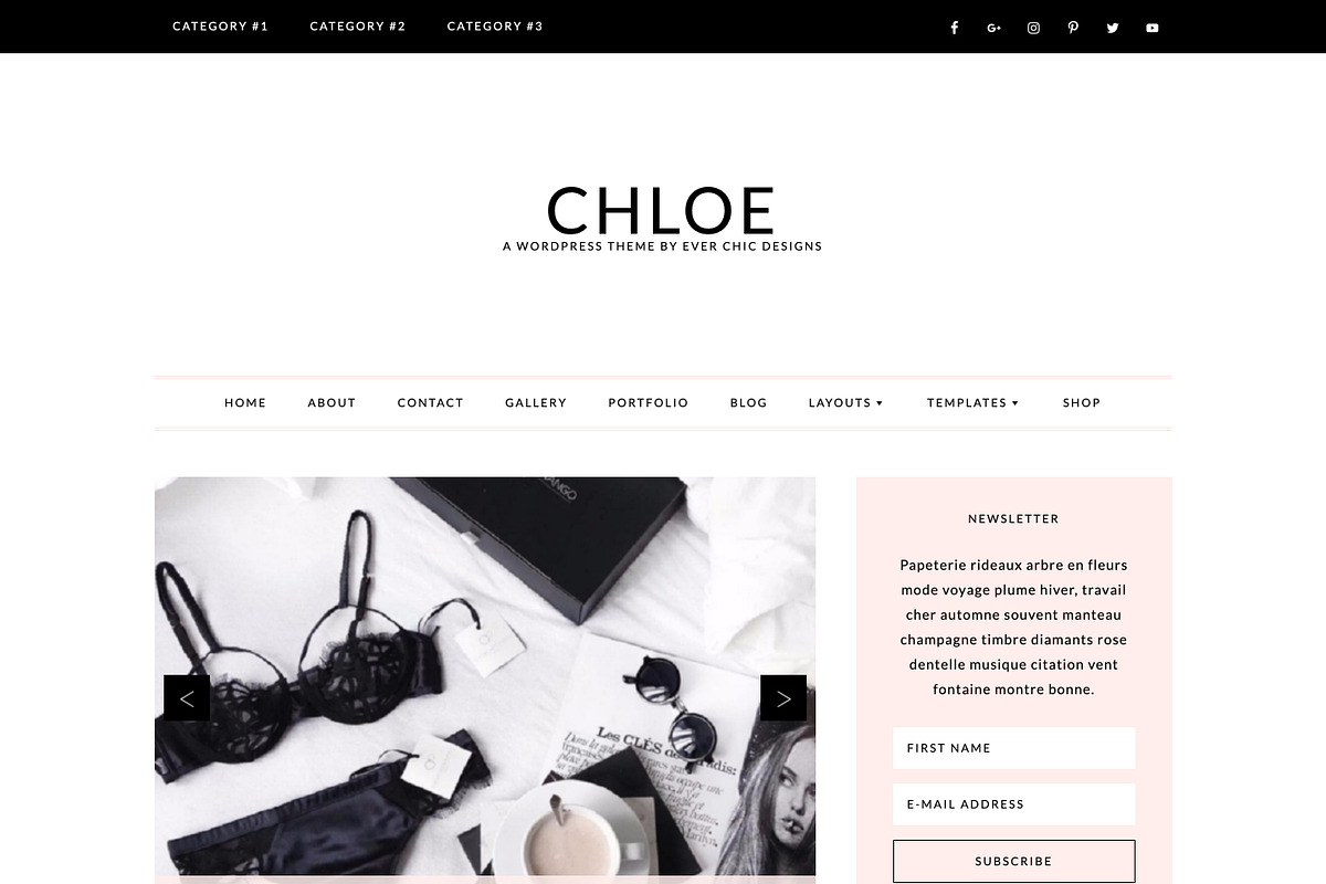 Chloe Feminine Wordpress Blog Theme, a WordPress Template by The Reverie Collective (Photo 2 of 3)