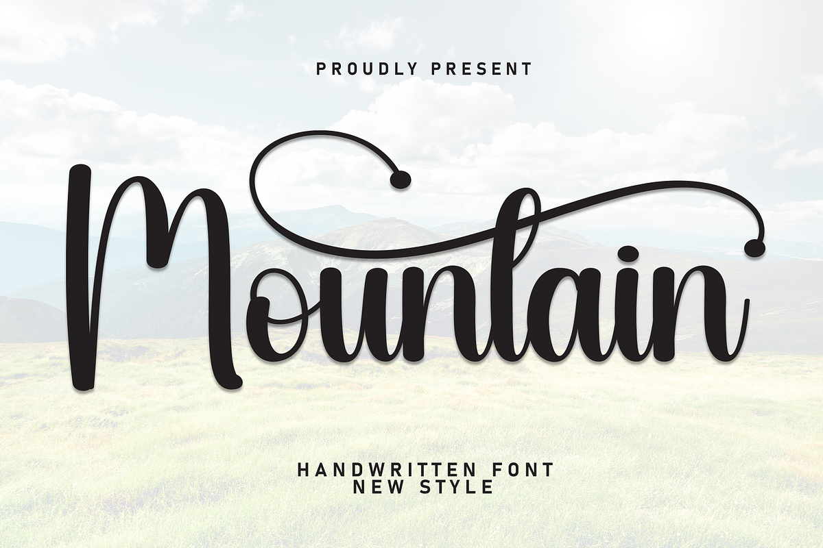 Mountain | Script Font, a Handwritten Font by Scratchones (Photo 1 of 9)