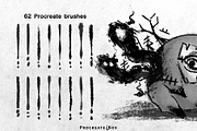 62 Inkflow Procreate ink Brushes, a Brush Add-On by ProcreateiBox (Thumbnail 4 of 10)