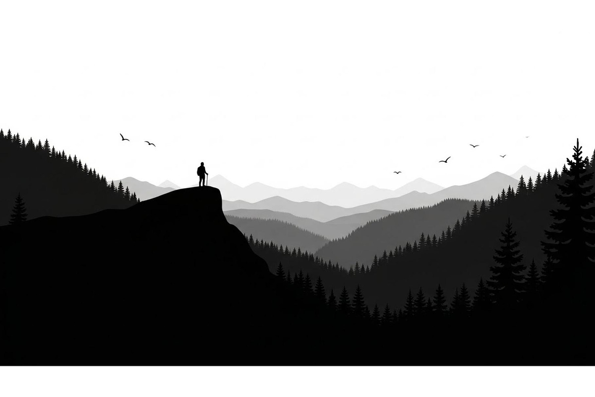 Mountain Pines Silhouette, a Graphic by hafijul (Photo 8 of 17)
