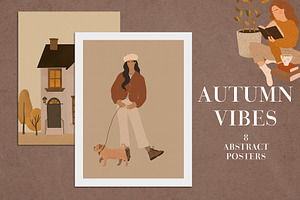 8 Autumn Vibes Abstract Posters