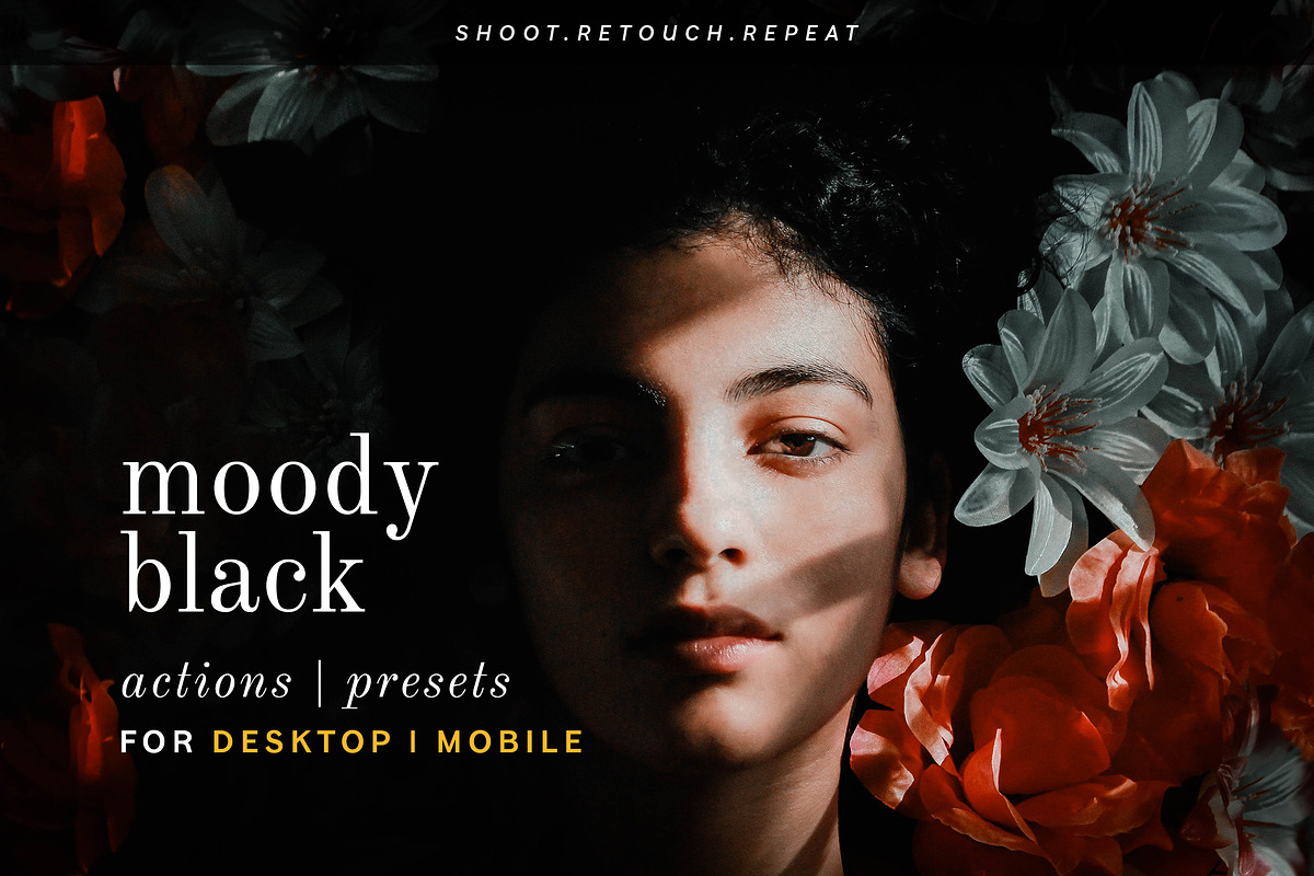 Moody Black - Actions and presets, an Action Add-On by Hydrozi Presets (Photo 1 of 9)