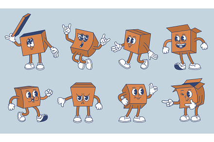 Cartoon cardboard package box mascot, an Illustration by winwin.art