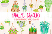 26 Hanging Plants Garden Watercolor, a Seasonal Illustration by Violet LeBeaux (Thumbnail 1 of 3)