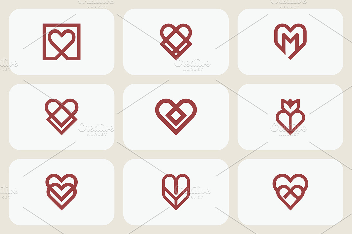 Minimalist Red Heart Logo Bundle, a Branding & Logo Template by Vectorium Studio (Photo 1 of 2)