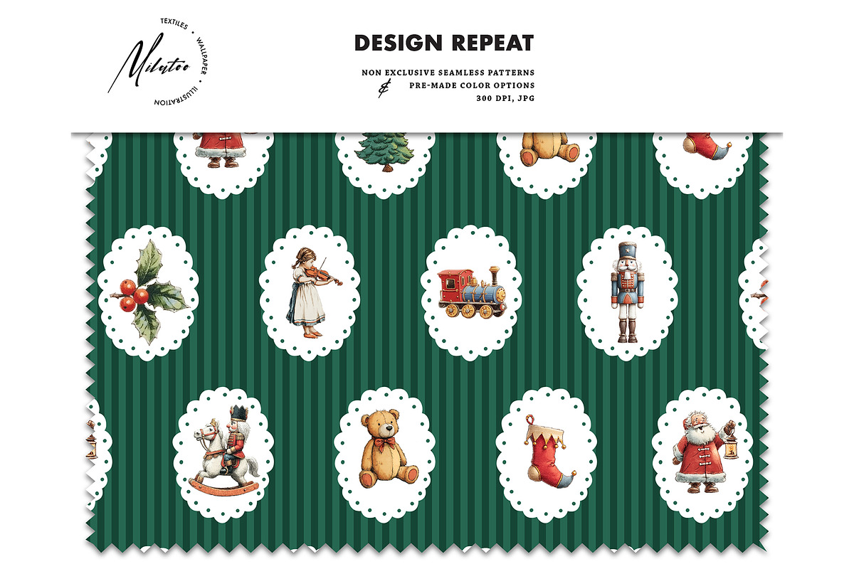 Vintage Christmas nostalgic pattern, a Texture Graphic by Milatoo (Photo 6 of 6)