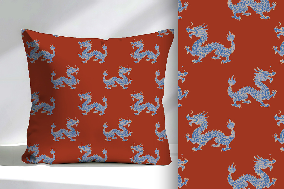 Asian Dragon Seamless Pattern, a Pattern Graphic by Sharon Schwalbe (Photo 3 of 6)