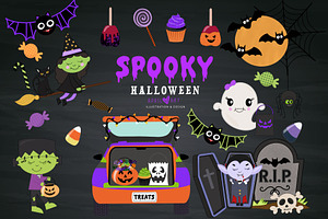 Spooky Halloween Kids Clipart