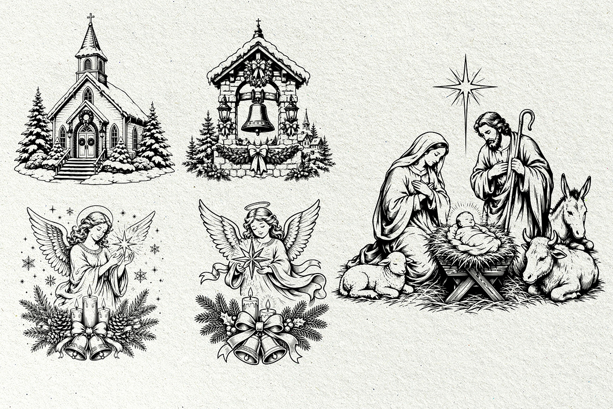 Christmas Scenes SVG Graphics, a Seasonal Illustration by DENIDigitalArtSudio (Photo 5 of 8)