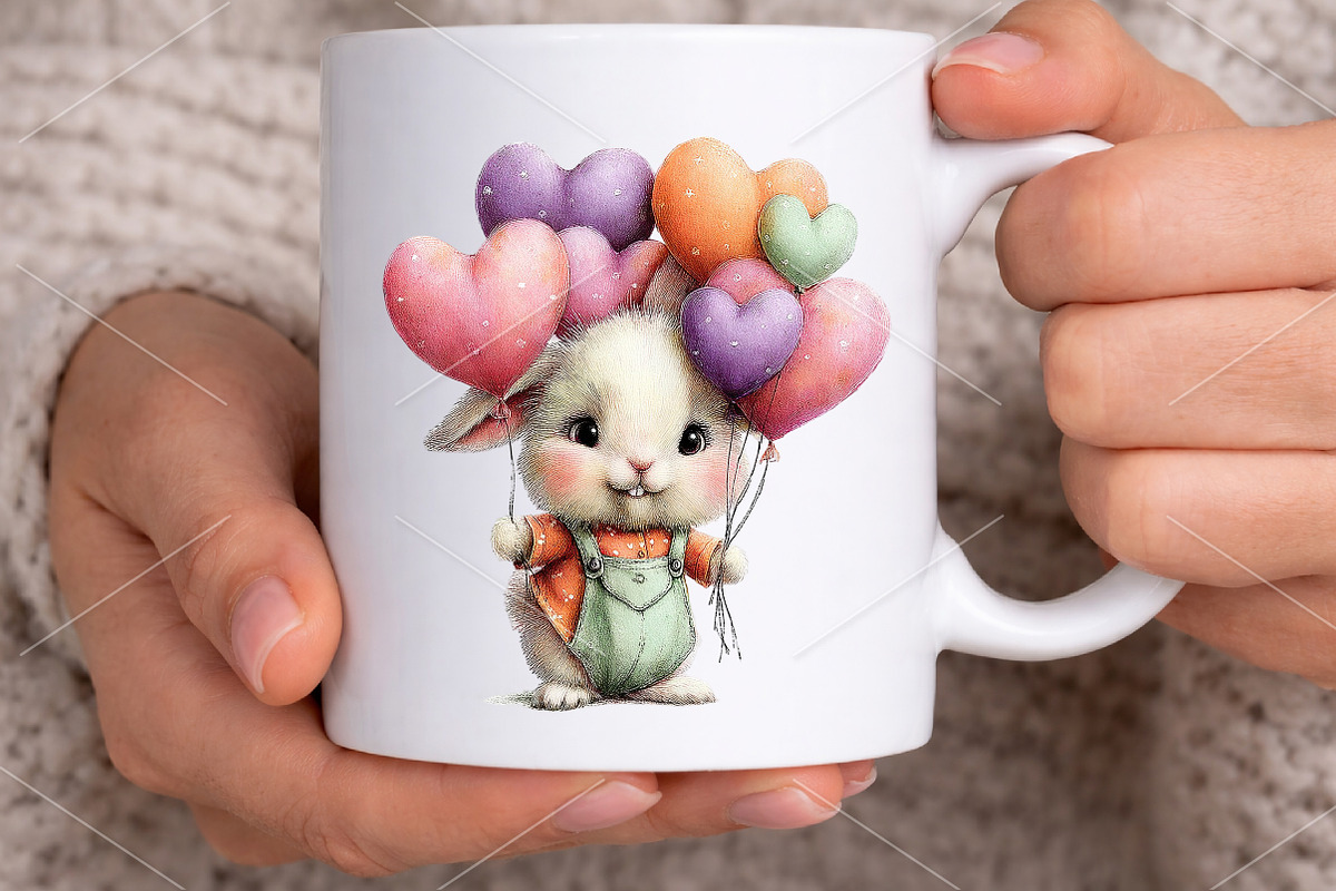 Whimsical Mother's Day Bunny Clipart, a Seasonal Illustration by Canvas Craft (Photo 7 of 7)