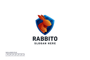Rabbit Gradient Colorful Vector Logo, a Branding & Logo Template by yuanesei