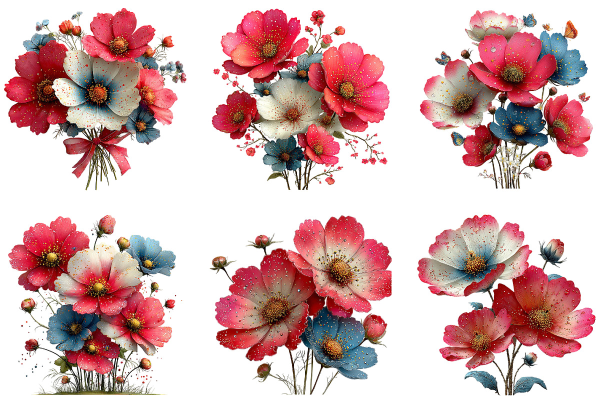 Spring Cosmos Flower Clipart, an Illustration by CraftArtStudio (Photo 2 of 6)