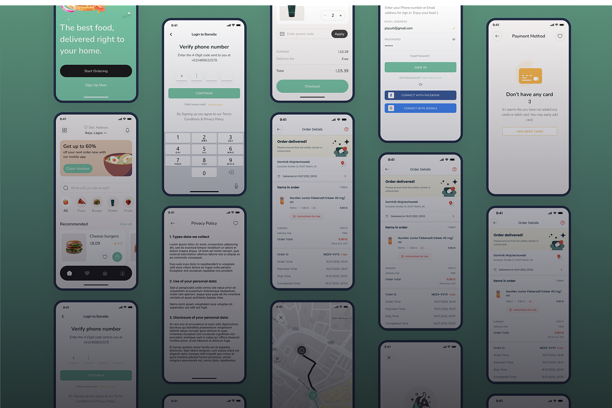 Barcelle  - Food Ordering App UI Kit, an UI Kit Template by piyush608 (Photo 6 of 8)