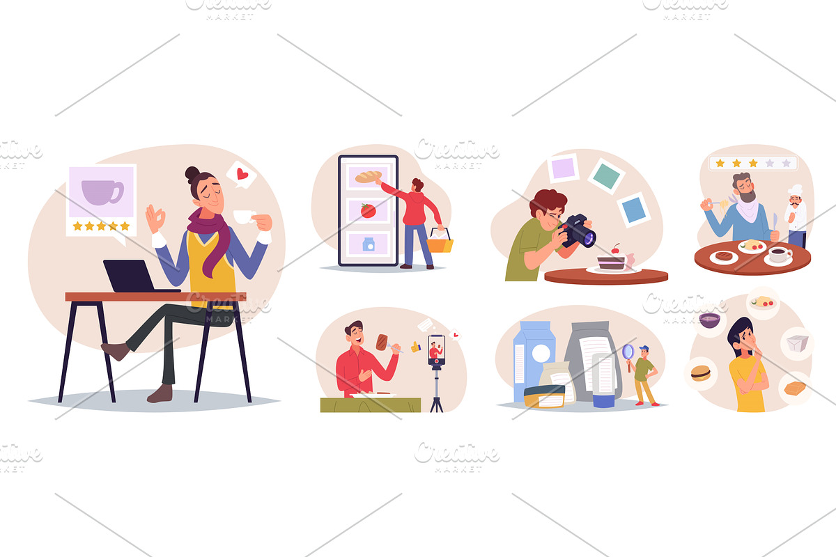 People food. Drinks and food, a Food Illustration by Onyx