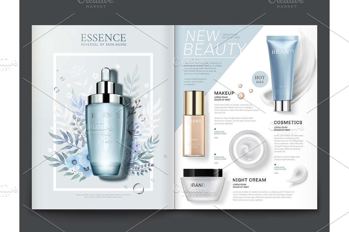 Cosmetic magazine template, a Magazine Template by TotallypicRF