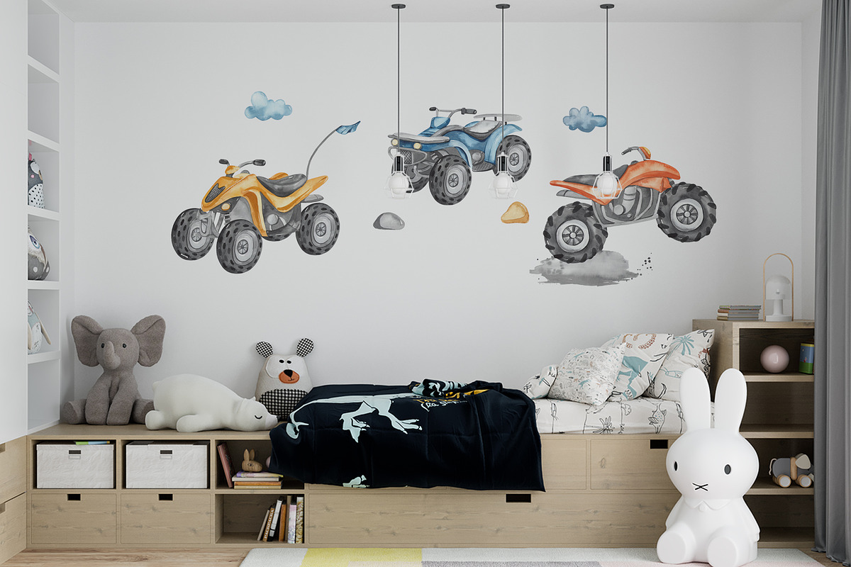 Quad bikes watercolor, a Transportation Illustration by Marina Ermakova (Photo 8 of 11)